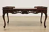 French Design Antique Carved Mahogany Coffee Table, Shells (7)