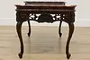 French Design Antique Carved Mahogany Coffee Table, Shells (8)