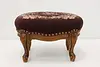 Traditional Antique Walnut Needlepoint Petit Point Footstool (2)