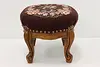 Traditional Antique Walnut Needlepoint Petit Point Footstool (3)