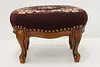 Traditional Antique Walnut Needlepoint Petit Point Footstool (4)