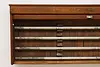 Schoolhouse Antique Oak Wall Roll Top Map Case, McNally (7)