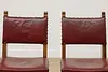 Set of 4 Vintage Tudor Design Oak & Leather Dining Chairs (5)