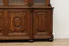 Classical Antique Carved Oak Bookcase Display or Bar, Lund (14)