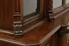 Classical Antique Carved Oak Bookcase Display or Bar, Lund (23)