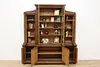 Classical Antique Carved Oak Bookcase Display or Bar, Lund (4)