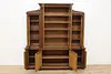 Classical Antique Carved Oak Bookcase Display or Bar, Lund (5)