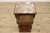 French Antique Carved Walnut & Marble Nightstand, End Table (5)