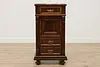 French Antique Carved Walnut & Marble Nightstand, End Table (7)