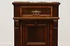 French Antique Carved Walnut & Marble Nightstand, End Table (8)