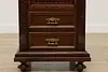 French Antique Carved Walnut & Marble Nightstand, End Table (9)