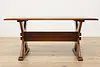 Tudor Vintage Oak Farmhouse Trestle Dining or Kitchen Table (5)