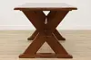 Tudor Vintage Oak Farmhouse Trestle Dining or Kitchen Table (6)