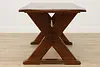 Tudor Vintage Oak Farmhouse Trestle Dining or Kitchen Table (9)