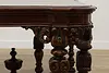 Tudor Antique Carved Mahogany Dining Table Opens 9' (14)