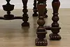 Tudor Antique Carved Mahogany Dining Table Opens 9' (16)