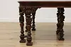 Tudor Antique Carved Mahogany Dining Table Opens 9' (18)