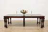 Tudor Antique Carved Mahogany Dining Table Opens 9' (2)