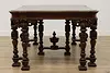 Tudor Antique Carved Mahogany Dining Table Opens 9' (20)