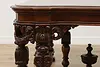 Tudor Antique Carved Mahogany Dining Table Opens 9' (21)