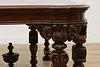 Tudor Antique Carved Mahogany Dining Table Opens 9' (22)