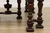 Tudor Antique Carved Mahogany Dining Table Opens 9' (24)