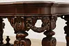 Tudor Antique Carved Mahogany Dining Table Opens 9' (25)