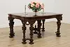 Tudor Antique Carved Mahogany Dining Table Opens 9' (3)