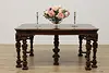 Tudor Antique Carved Mahogany Dining Table Opens 9' (4)