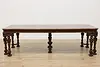 Tudor Antique Carved Mahogany Dining Table Opens 9' (5)