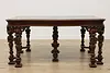 Tudor Antique Carved Mahogany Dining Table Opens 9' (9)