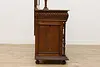 Victorian Antique Oak & Marble Sideboard Server Back Bar (17)