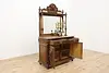 Victorian Antique Oak & Marble Sideboard Server Back Bar (3)