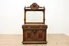 Victorian Antique Oak & Marble Sideboard Server Back Bar (8)