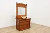 Victorian Antique Carved Birch 3 Pc Full Size Bedroom Set (13)