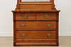 Victorian Antique Carved Birch 3 Pc Full Size Bedroom Set (19)