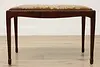 Dutch Antique Mahogany Griffin Needlepoint Stool or Bench (4)