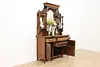 Victorian Antique Walnut Sideboard, Back Bar,Curio Cabinet (3)