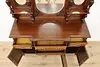 Victorian Antique Walnut Sideboard, Back Bar,Curio Cabinet (4)