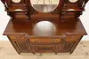 Victorian Antique Walnut Sideboard, Back Bar,Curio Cabinet (5)