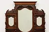 Victorian Antique Walnut Sideboard, Back Bar,Curio Cabinet (7)