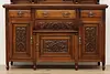 Victorian Antique Walnut Sideboard, Back Bar,Curio Cabinet (9)