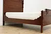 Victorian Antique Carved Walnut & Burl Full Double Size Bed (8)