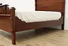 Victorian Antique Carved Walnut & Burl Full Double Size Bed (9)