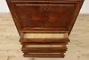 Biedermeier Empire Antique Drop Front Walnut Secretary Desk (10)