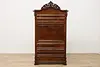 Biedermeier Empire Antique Drop Front Walnut Secretary Desk (12)