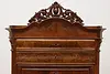 Biedermeier Empire Antique Drop Front Walnut Secretary Desk (13)