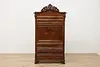 Biedermeier Empire Antique Drop Front Walnut Secretary Desk (2)