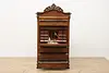 Biedermeier Empire Antique Drop Front Walnut Secretary Desk (5)