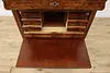 Biedermeier Empire Antique Drop Front Walnut Secretary Desk (7)